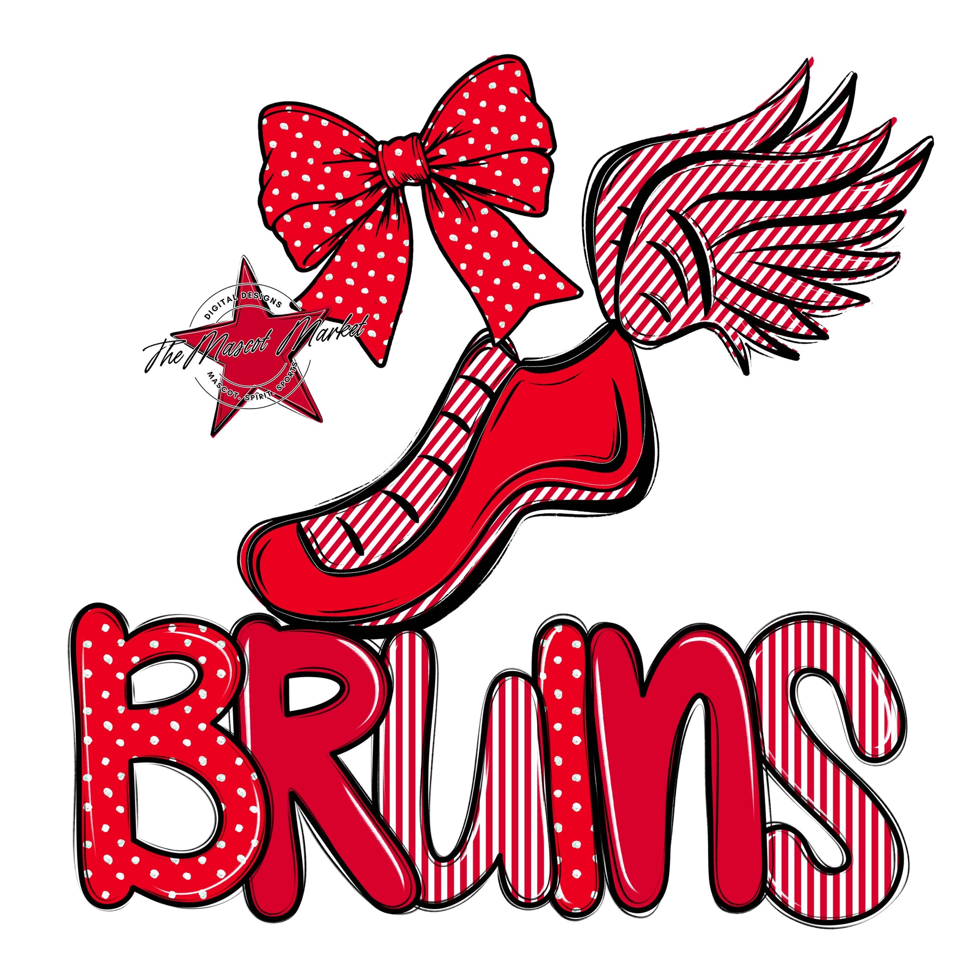 Bruins Track Spirit Design-Red