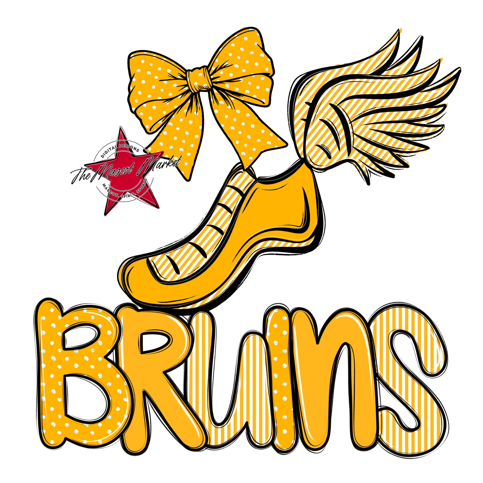 Bruins Track Spirit Design-Yellow
