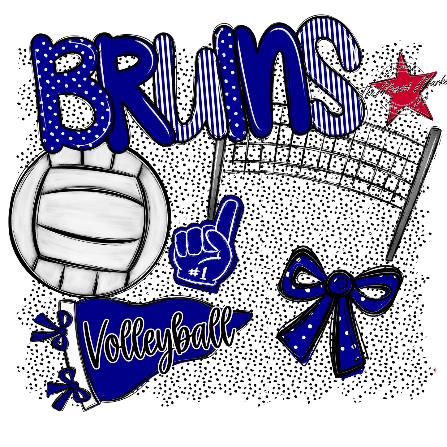 Bruins Volleyball Spirit-Blue