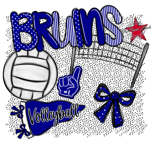 Bruins Volleyball Spirit-Blue