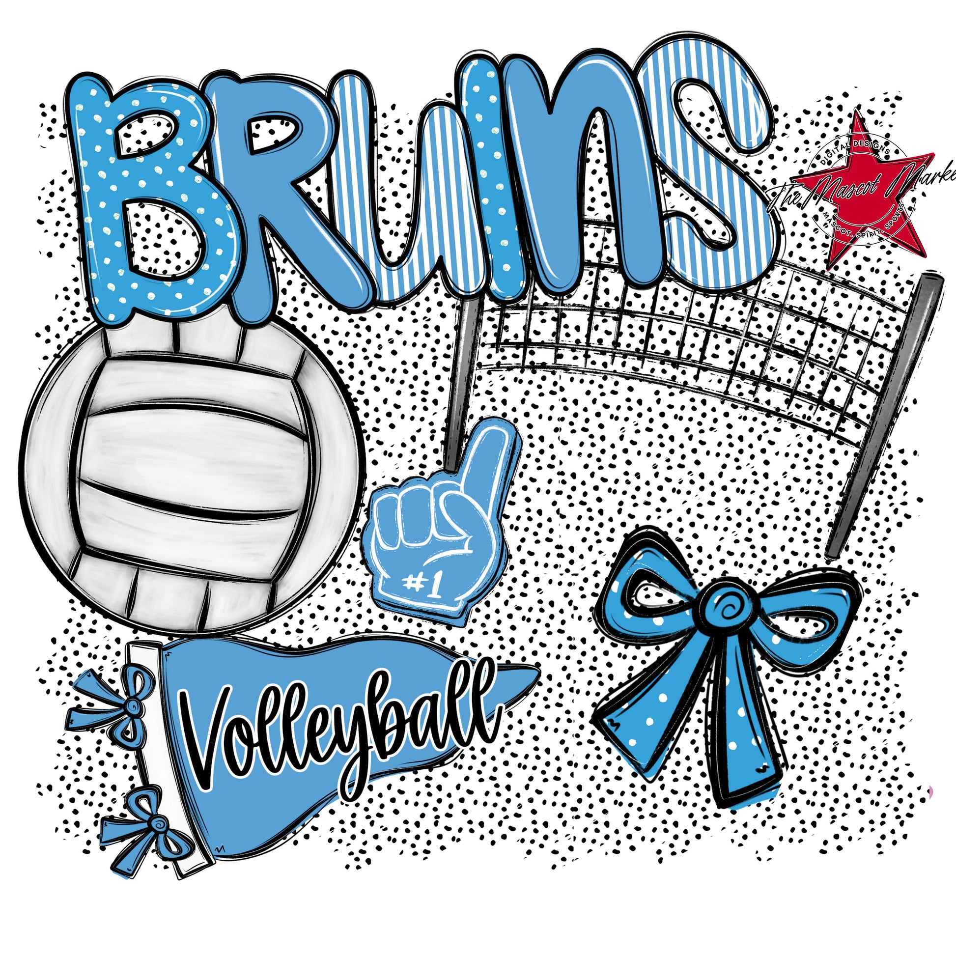 Bruins Volleyball Spirit-Carolina Blue