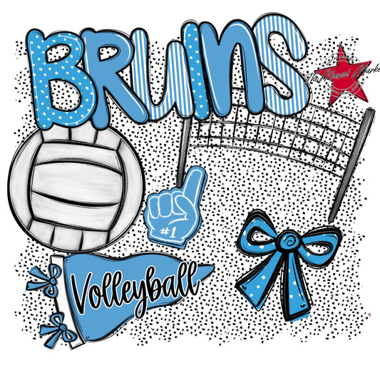 Bruins Volleyball Spirit-Carolina Blue