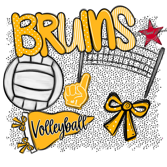Bruins Volleyball Spirit-Yellow