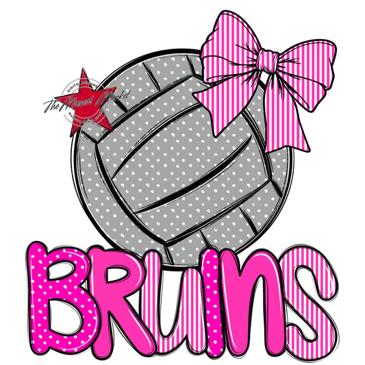 Bruins Volleyball Spirit Design-Pink