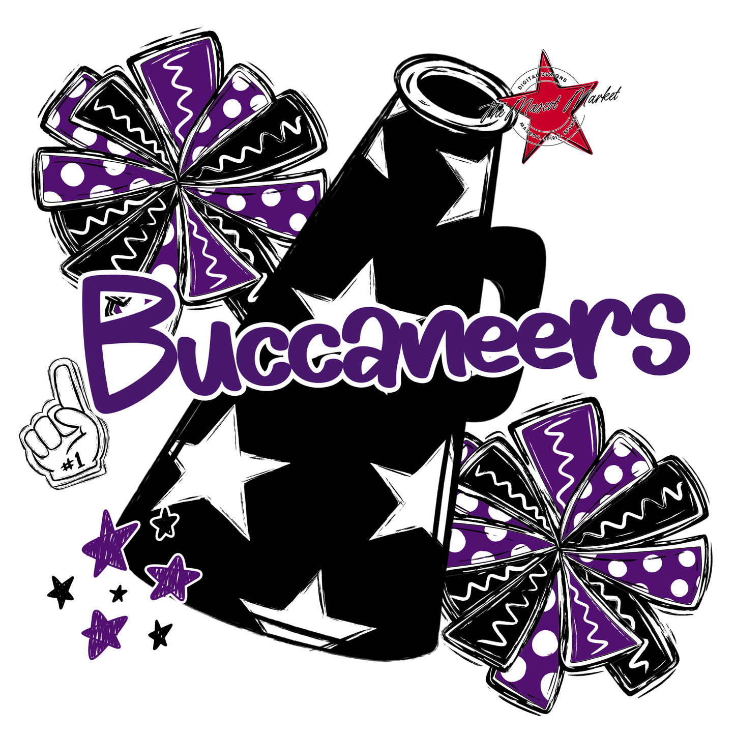 Buccaneers Alpha Megaphone Design-Purple
