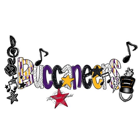 Buccaneers Band Scrape-Purple-Yellow