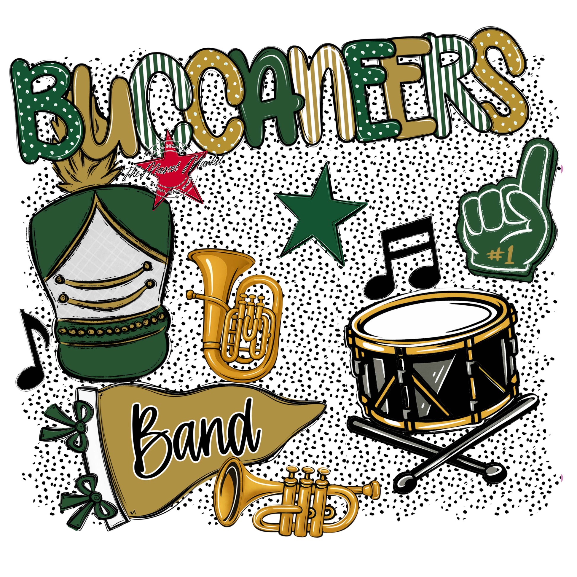 Buccaneers Band Spirit-Green & Gold