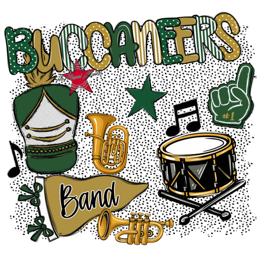 Buccaneers Band Spirit-Green & Gold