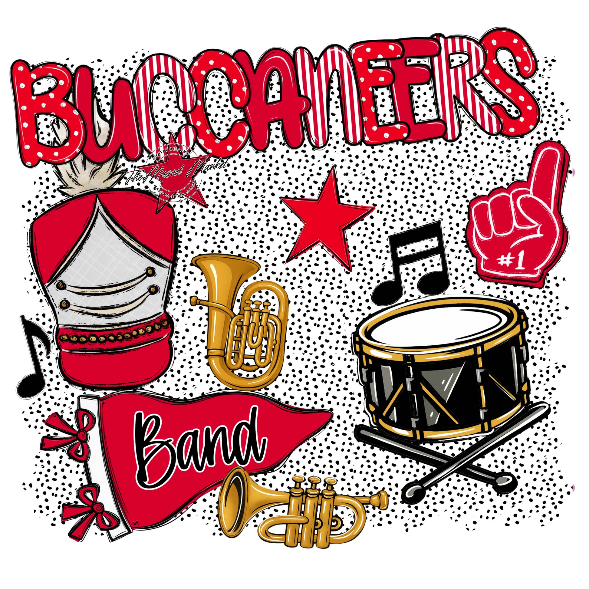 Buccaneers Band Spirit-Red