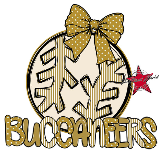 Buccaneers Baseball-Softball Spirit Design-Gold