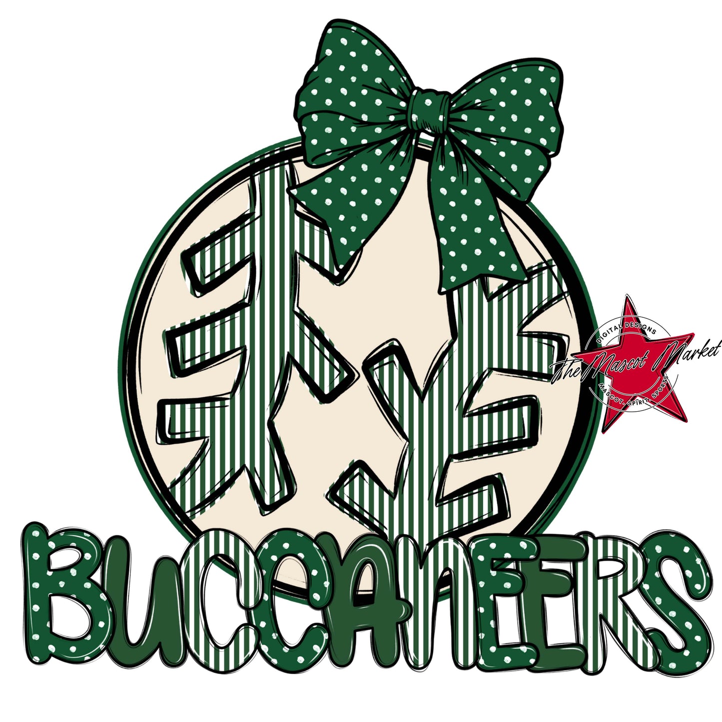 Buccaneers Baseball-Softball Spirit Design-Green