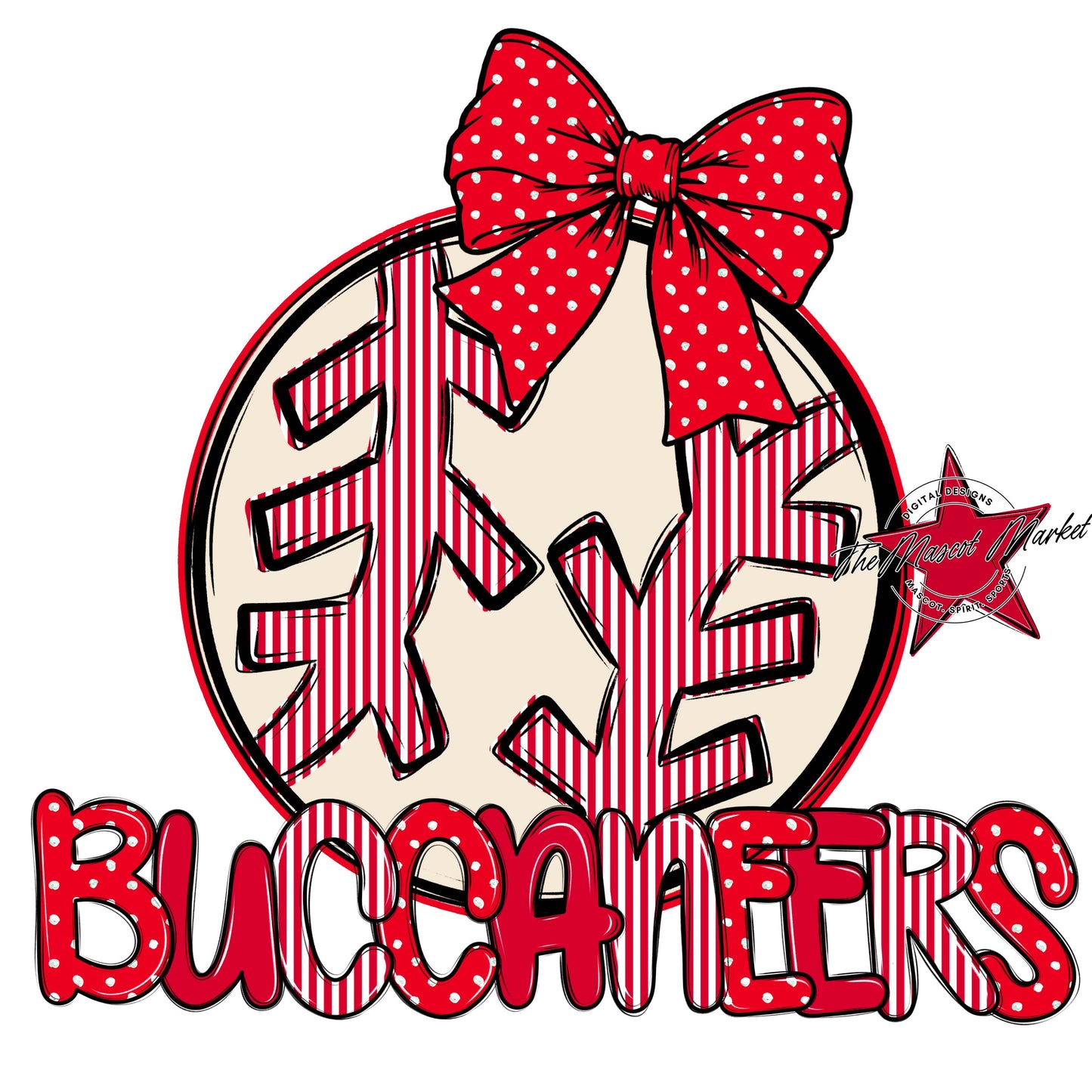 Buccaneers Baseball-Softball Spirit Design-Red