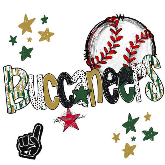 Buccaneers Baseball Scrape-Green-Gold