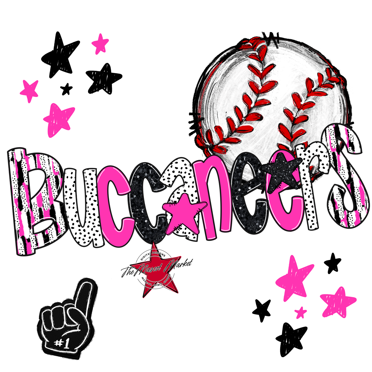 Buccaneers Baseball Scrape-Pink