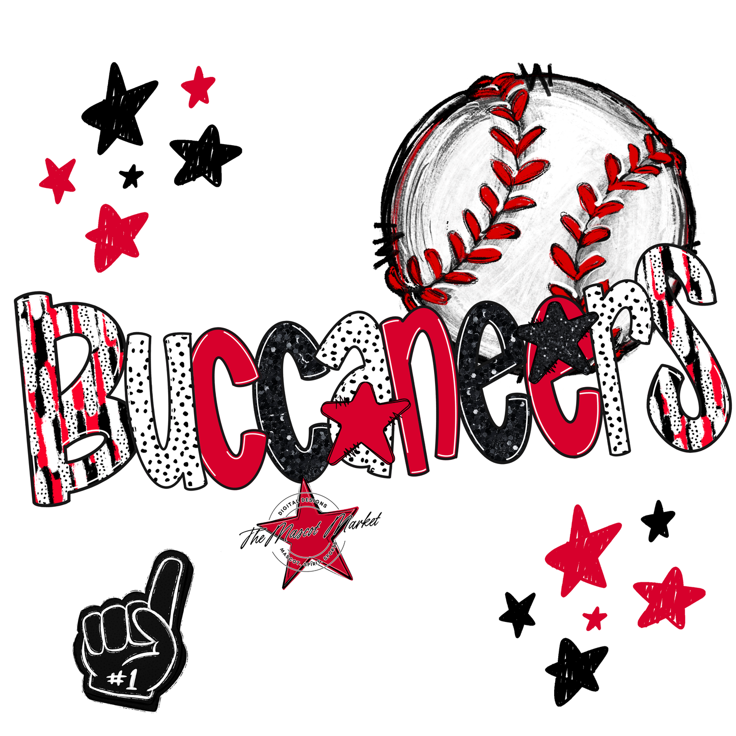 Buccaneers Baseball Scrape-Red