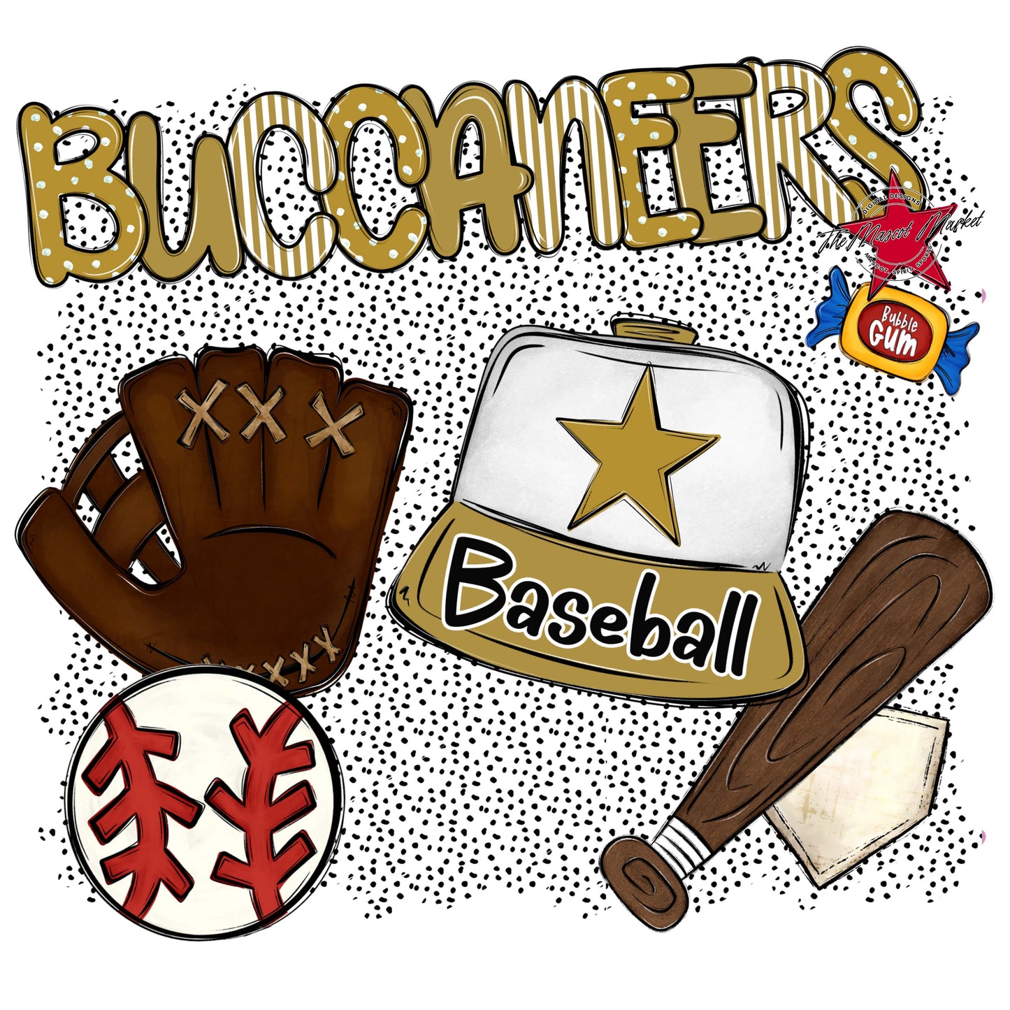 Buccaneers Baseball Spirit-Gold