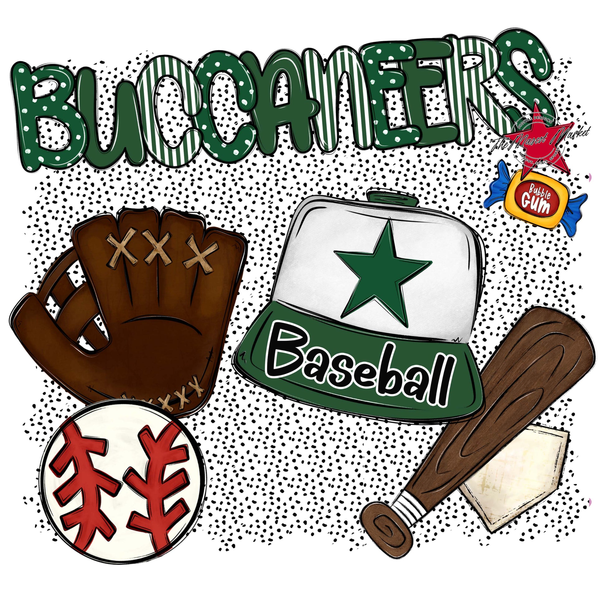 Buccaneers Baseball Spirit-Green