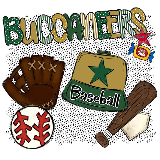Buccaneers Baseball Spirit-Green & Gold