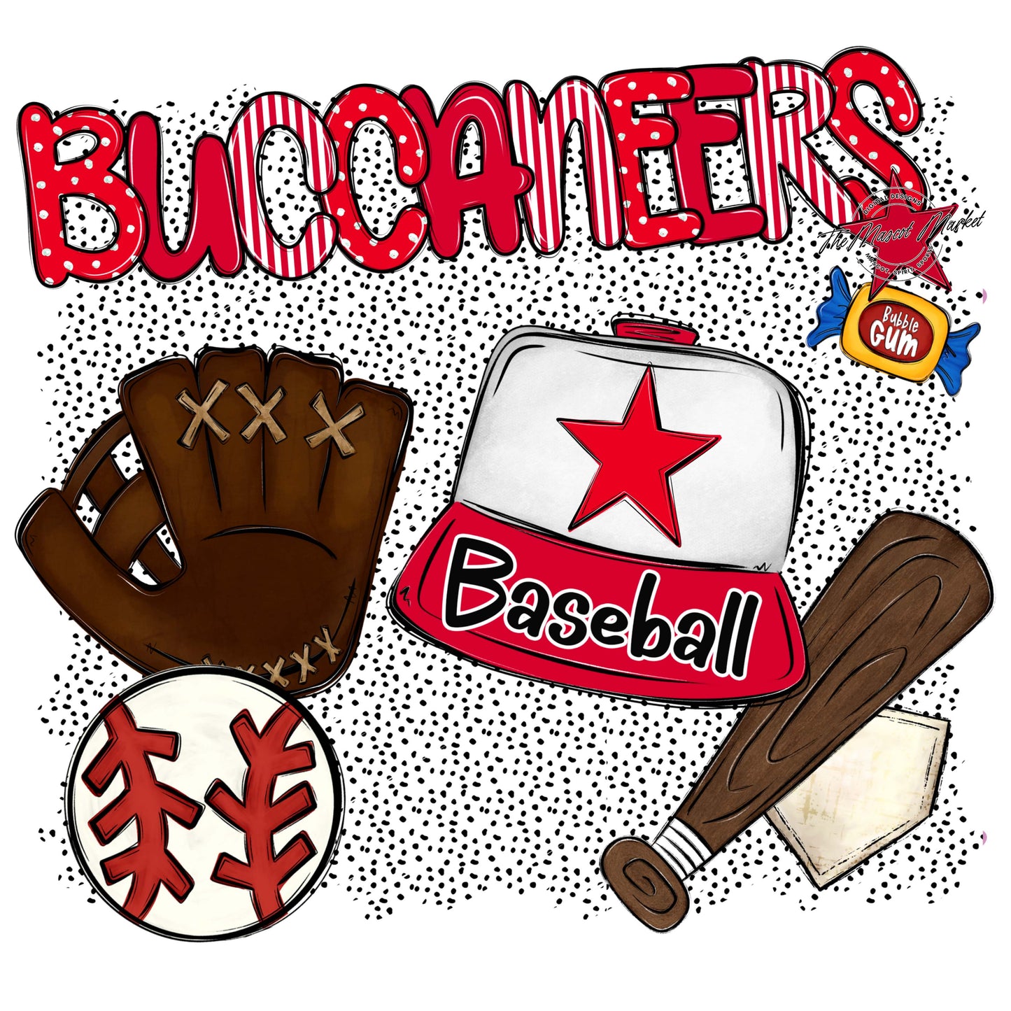 Buccaneers Baseball Spirit-Red
