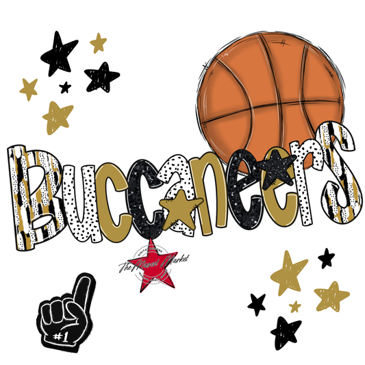 Buccaneers Basketball Scrape-Gold