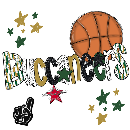 Buccaneers Basketball Scrape-Green-Gold