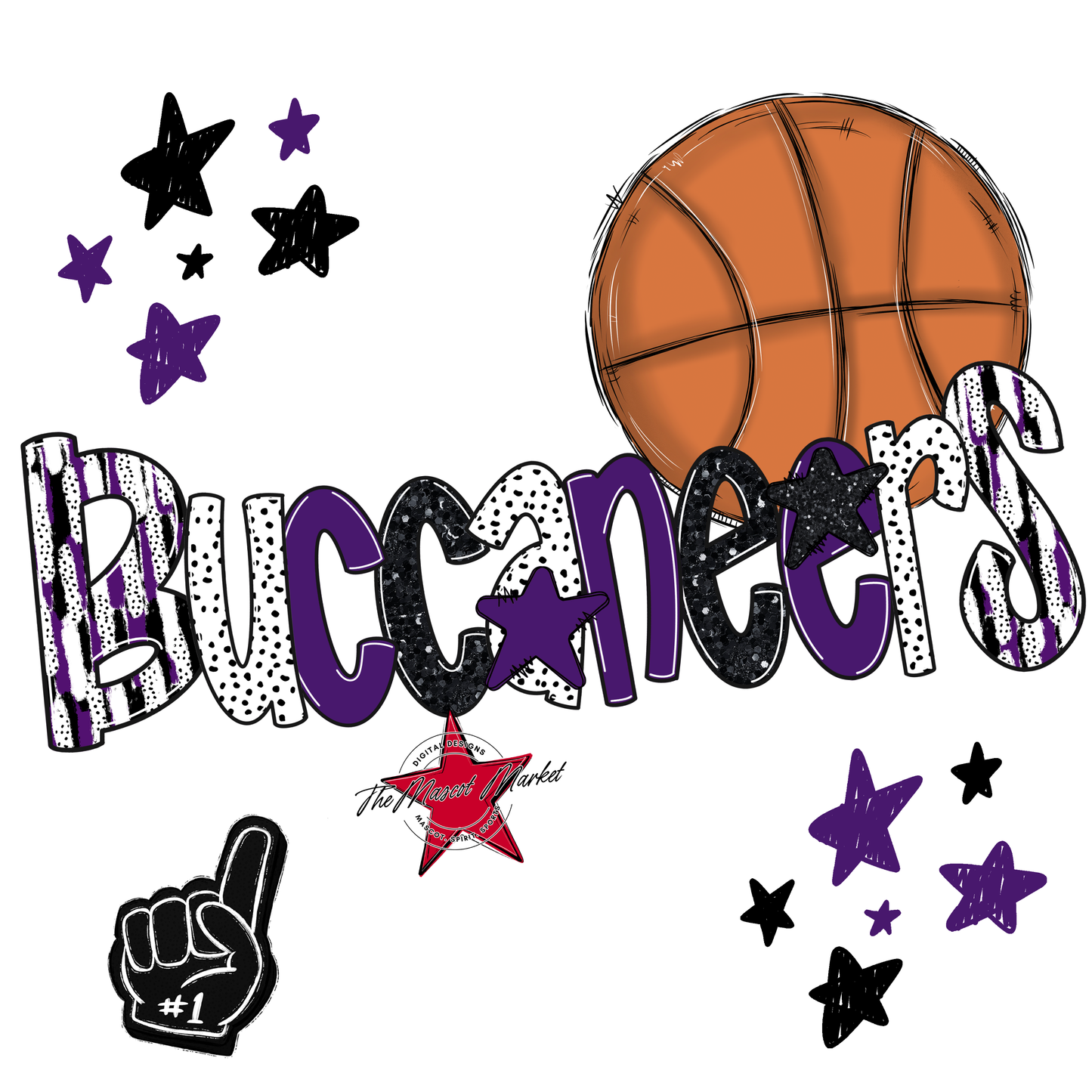 Buccaneers Basketball Scrape-Purple
