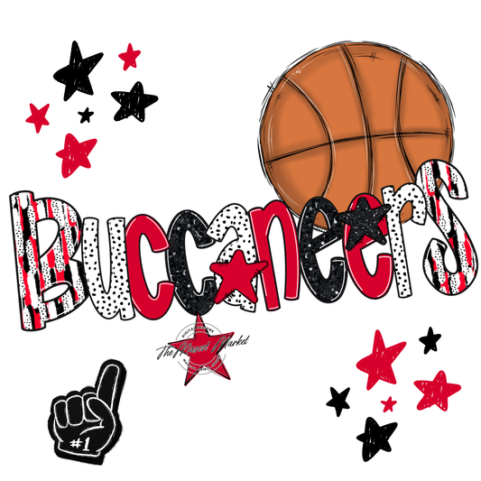 Buccaneers Basketball Scrape-Red