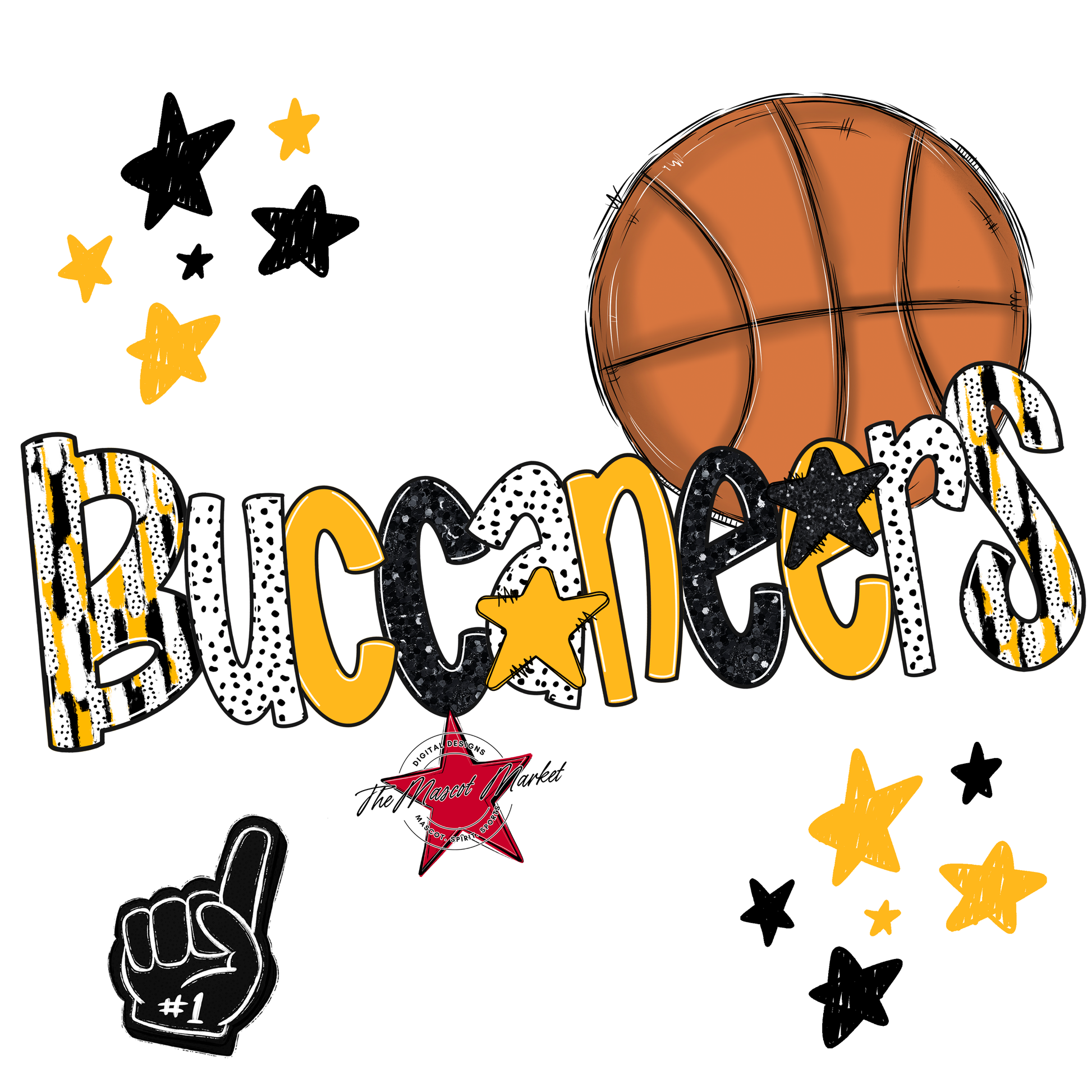 Buccaneers Basketball Scrape-Yellow