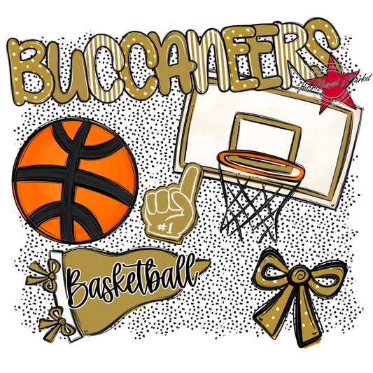 Buccaneers Basketball Spirit-Gold