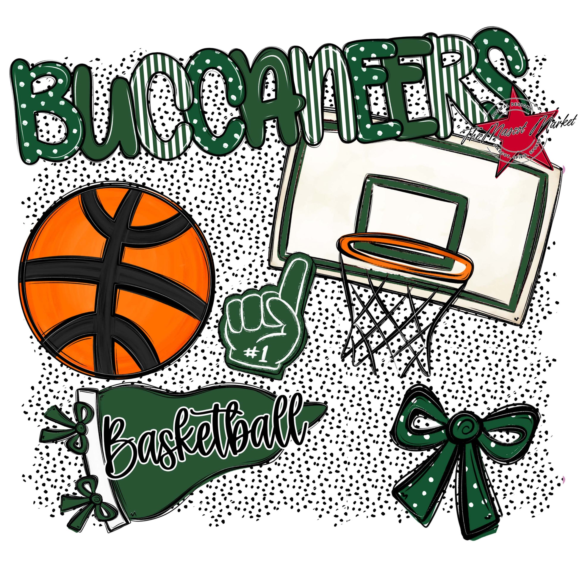 Buccaneers Basketball Spirit-Green