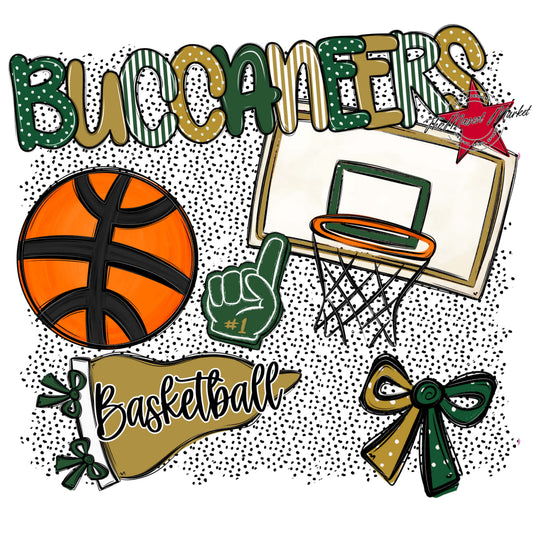 Buccaneers Basketball Spirit-Green & Gold