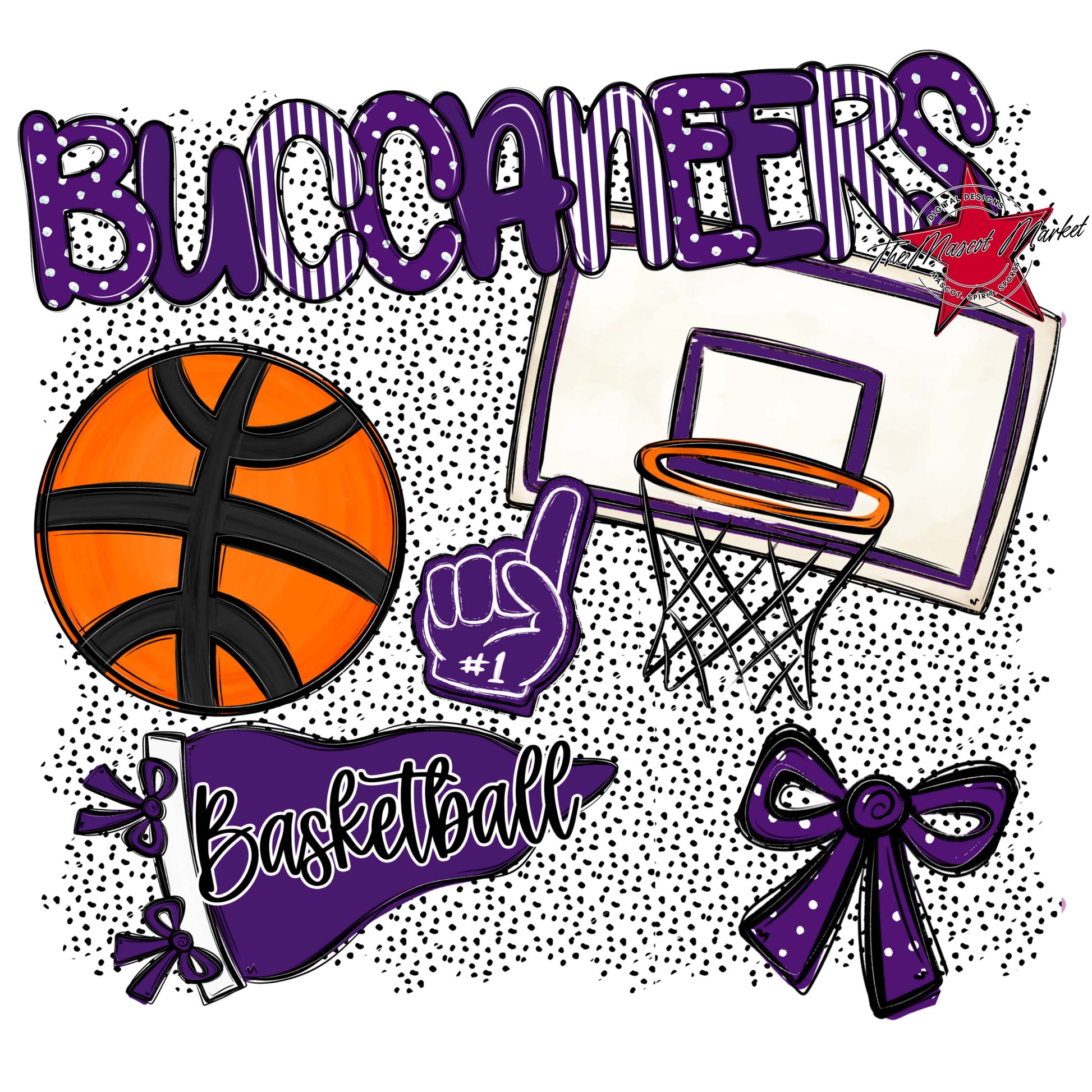 Buccaneers Basketball Spirit-Purple
