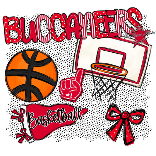 Buccaneers Basketball Spirit-Red