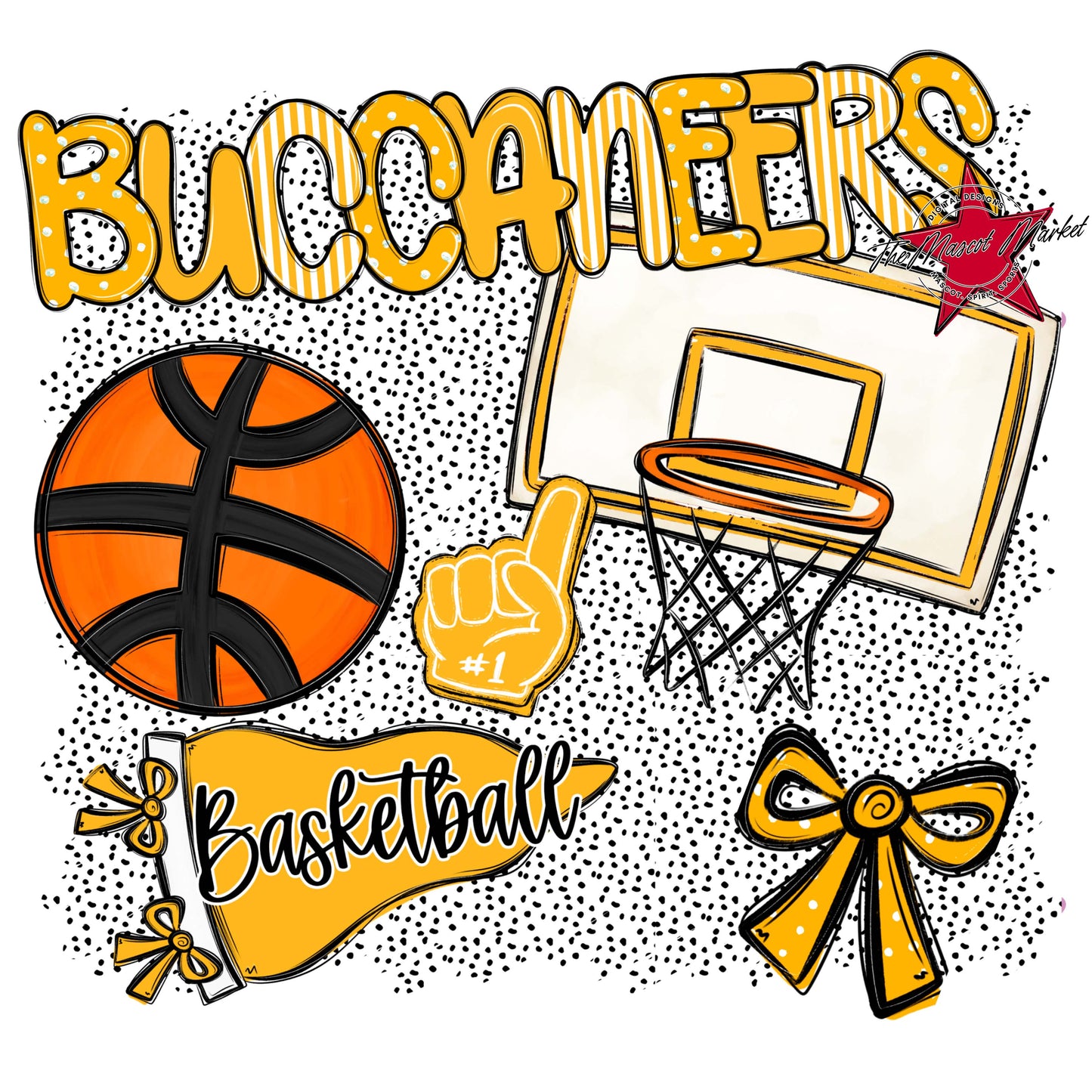 Buccaneers Basketball Spirit-Yellow