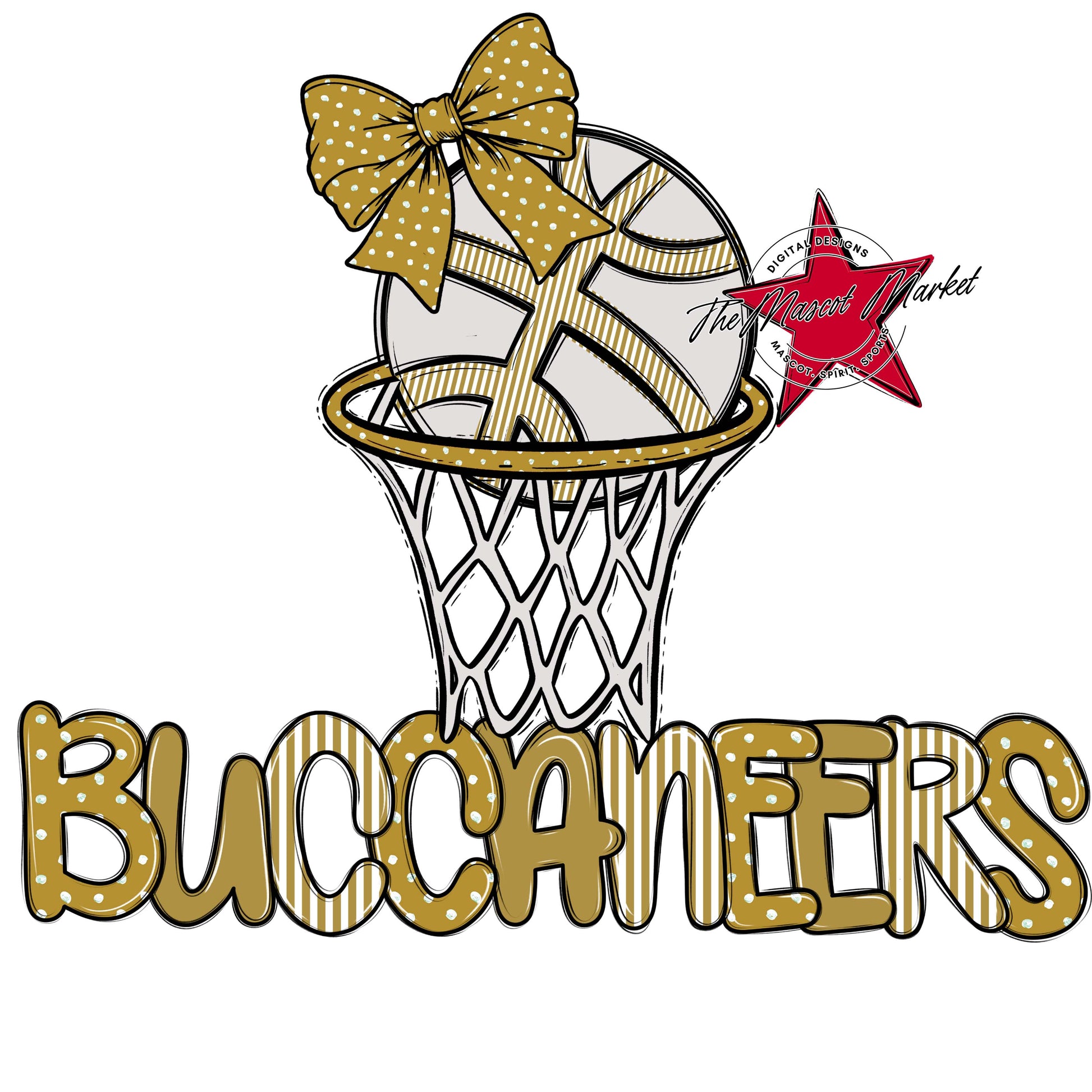 Buccaneers Basketball Spirit Design-Gold