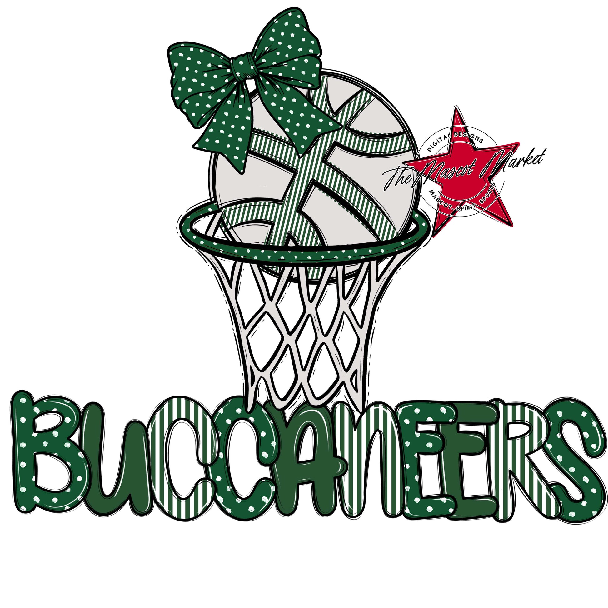 Buccaneers Basketball Spirit Design-Green