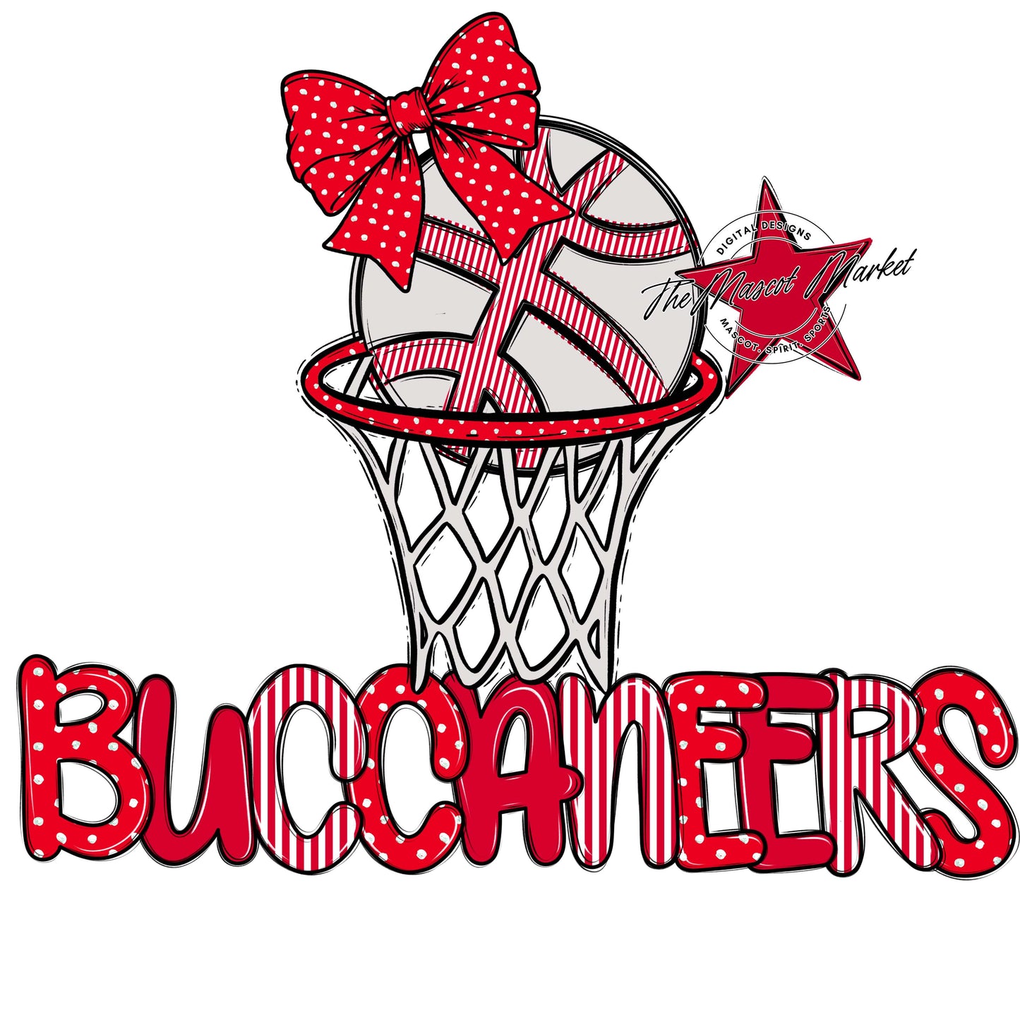 Buccaneers Basketball Spirit Design-Red