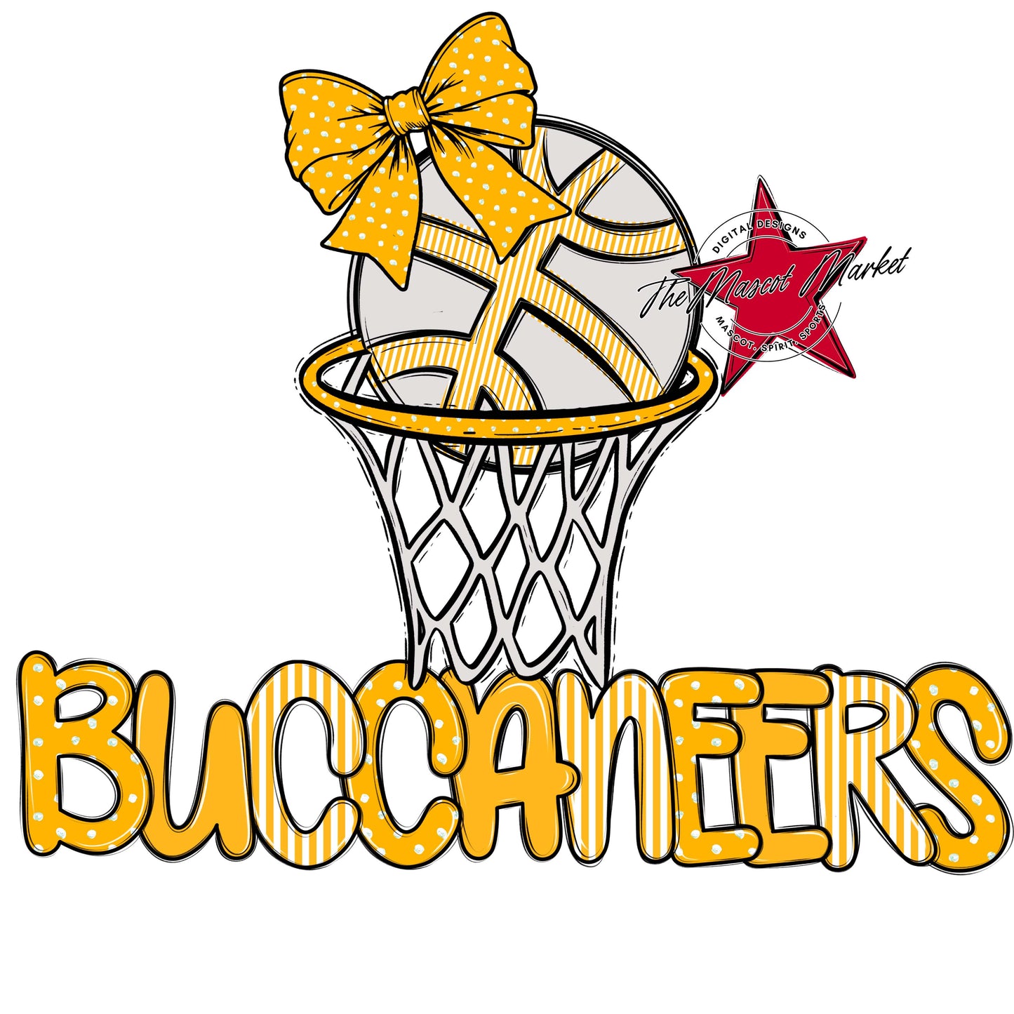 Buccaneers Basketball Spirit Design-Yellow