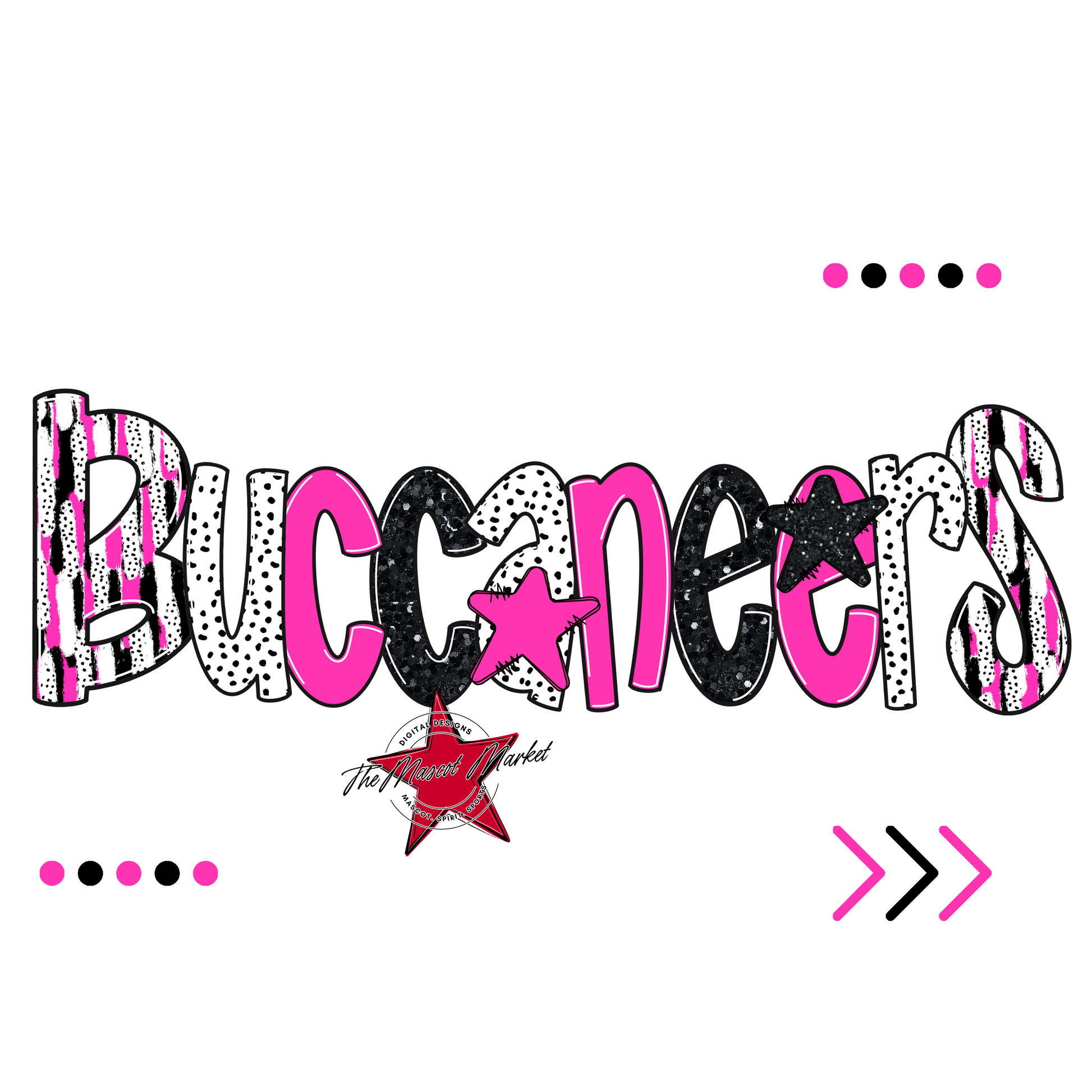 Buccaneers Brushstroke Alpha w Arrows-Pink