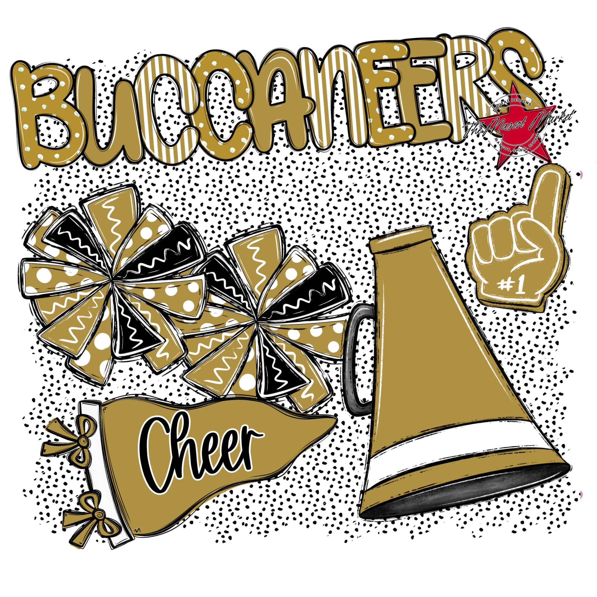 Buccaneers Cheer Spirit-Gold