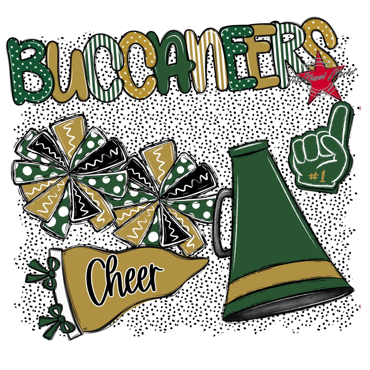 Buccaneers Cheer Spirit-Green & Gold