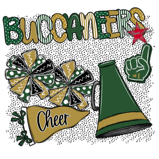 Buccaneers Cheer Spirit-Green & Gold