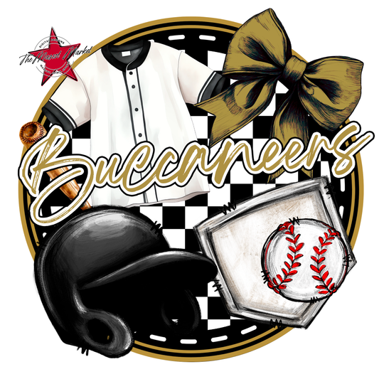 Buccaneers Circle Baseball Design-Gold