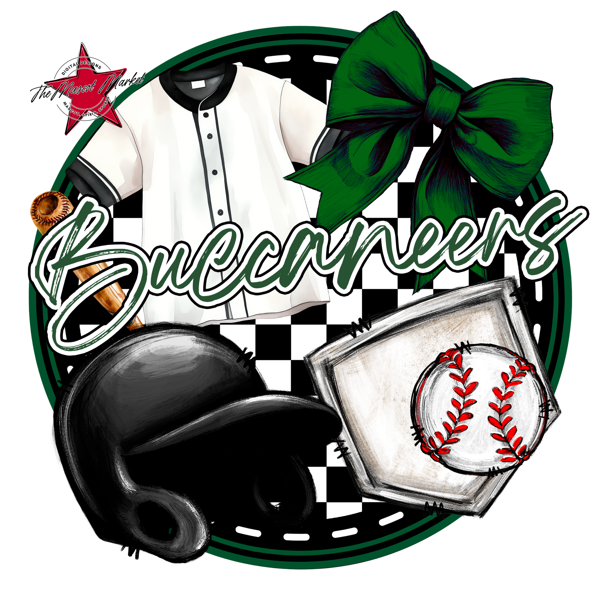 Buccaneers Circle Baseball Design-Green