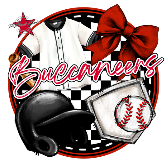 Buccaneers Circle Baseball Design-Red