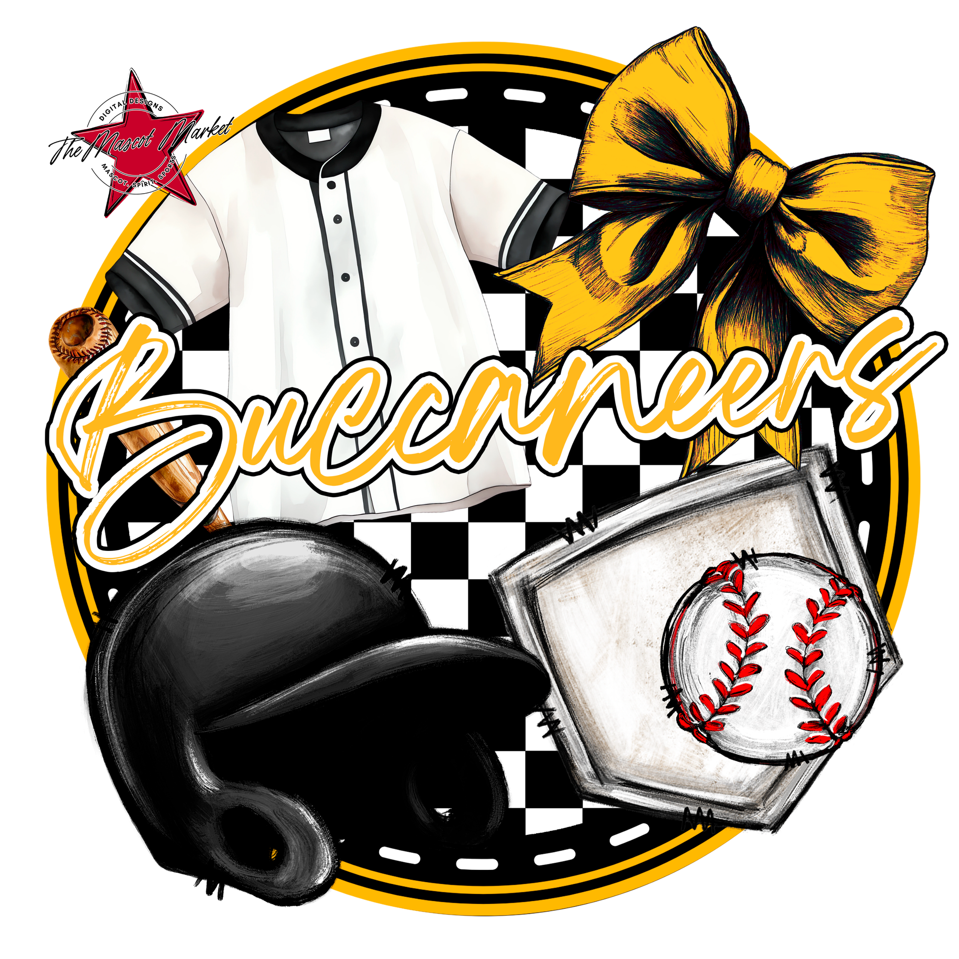 Buccaneers Circle Baseball Design-Yellow