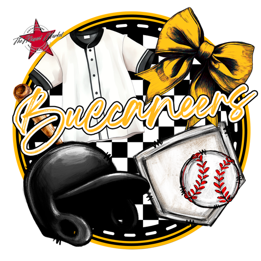 Buccaneers Circle Baseball Design-Yellow