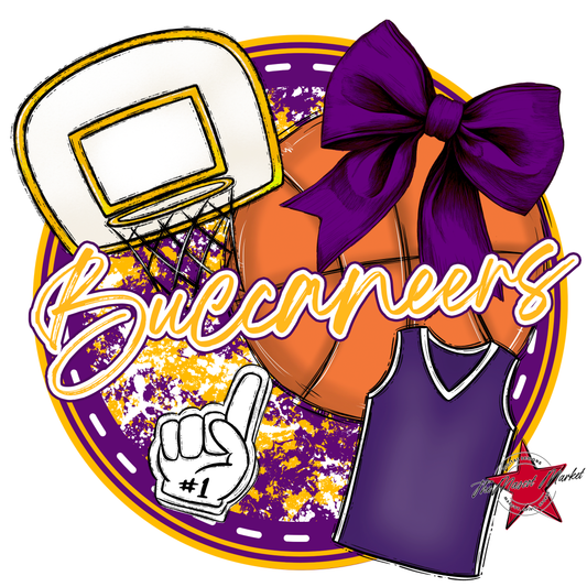 Buccaneers Circle Basketball Design-Purple-Yellow