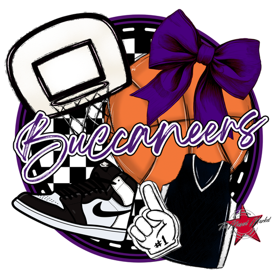 Buccaneers Circle Basketball Design-Purple