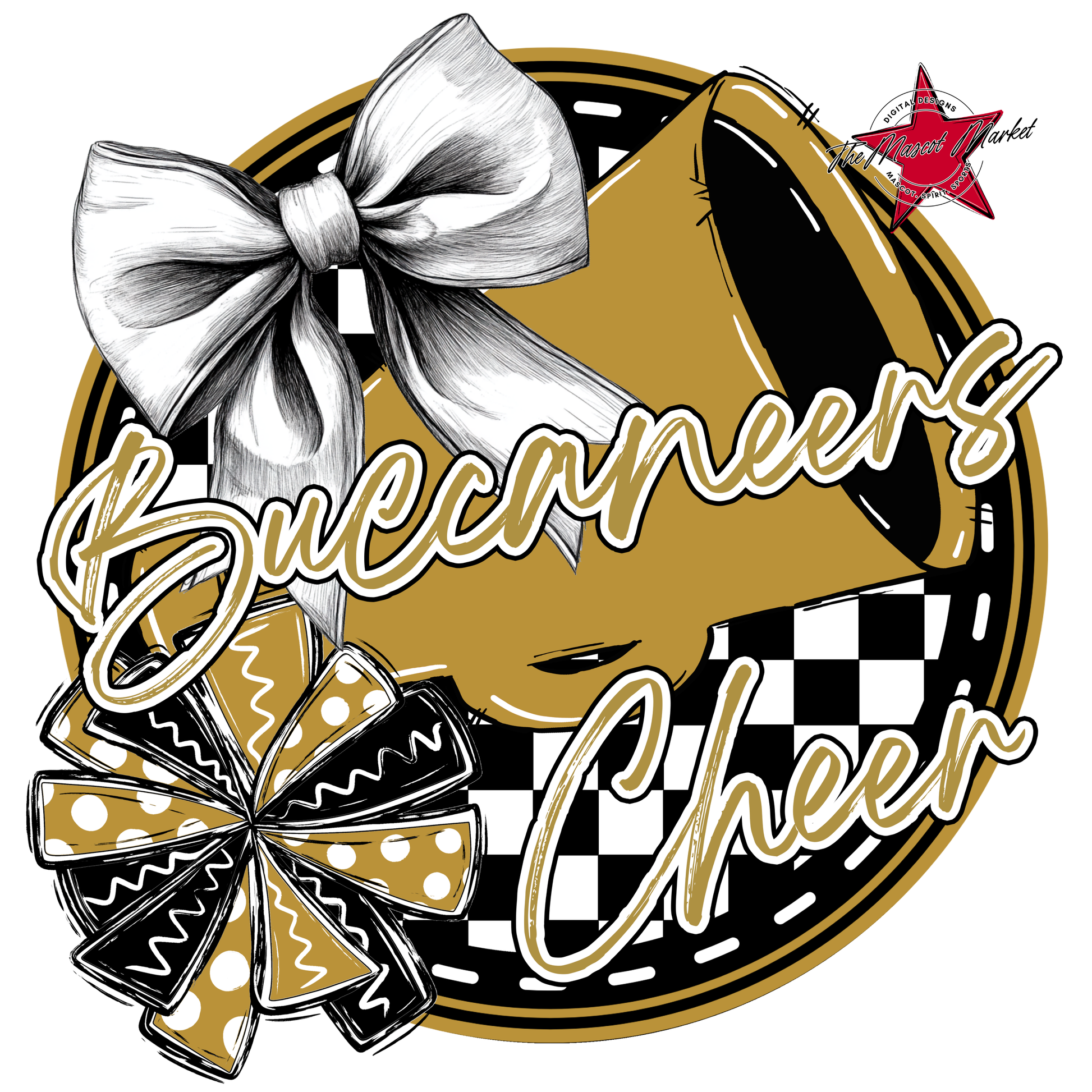 Buccaneers Circle Cheer Design-Gold